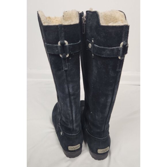 UGG Women's Sz. 9 Jillian Side Zip Black Suede Boots - Picture 3 of 8
